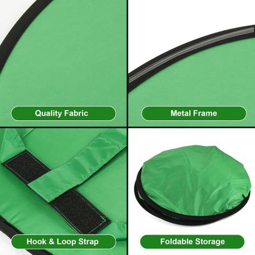 Cosmos 1 Pc Green Screen Backdrop 43 in / 110 cm Diameter Foldable Portable Photography Background Green Screen Chroma Key Backdrop for Photography Photo Video Studio, Live Streaming, Video Meeting