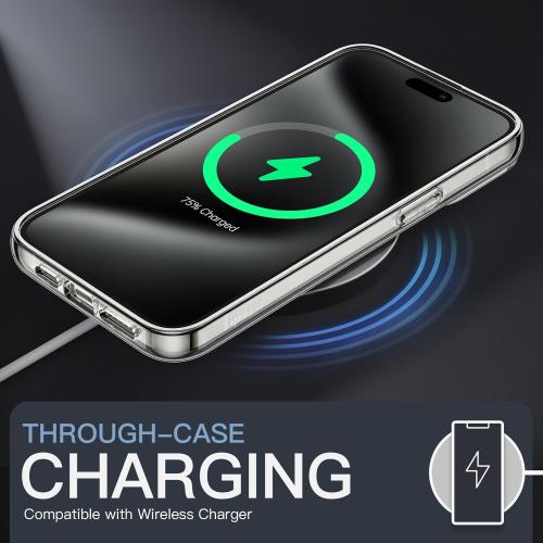 JETech Case for iPhone 15 Pro 6.1-Inch, Non-Yellowing Shockproof Phone Bumper Cover, Anti-Scratch Clear Back (Clear)