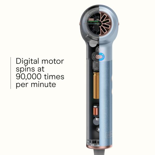 INFINITIPRO by CONAIR DigitalAIRE Hair Dryer | Frizz-Eliminating Hair Dryer with Diffuser | Hair Blow Dryer with Up to 5X More Speed for Higher Air Pressure & Drying Power | Blue