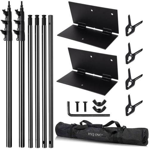 Heavy Duty Backdrop Stand Pipe and Drape Photography Backdrop Stand Kit Adjustable Photo Background Stand 10ft x 10ft with Metal Base, 4 Clamps,Carrying Bag for Photography Video Studio