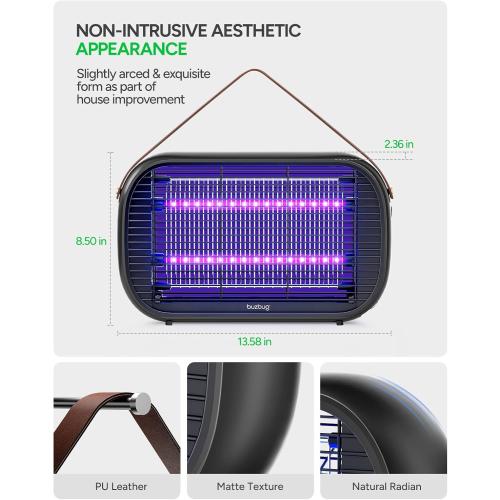 Buzbug LED Bug Zapper Indoor, 10 Years Lifespan Lamp Sustainable Less Power, Durable High-Voltage Electric Mosquito Zapper, Fly Trap Mosquito Trap, Fly Killer Fly Zapper -MA015B