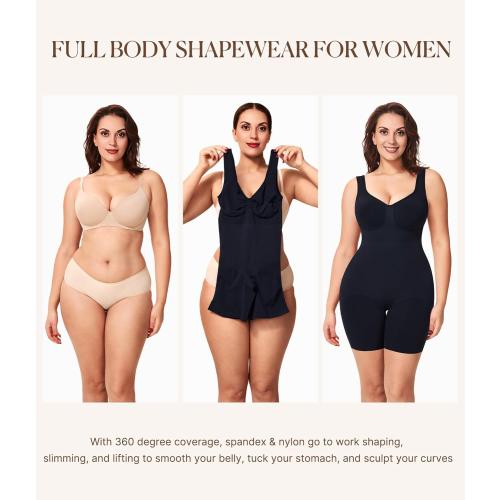 Size L....BRABIC Waist Trainer Shapewear Bodysuits for Women Tummy Control Seamless Full Low Back Faja Body Shaper Butt Lifter