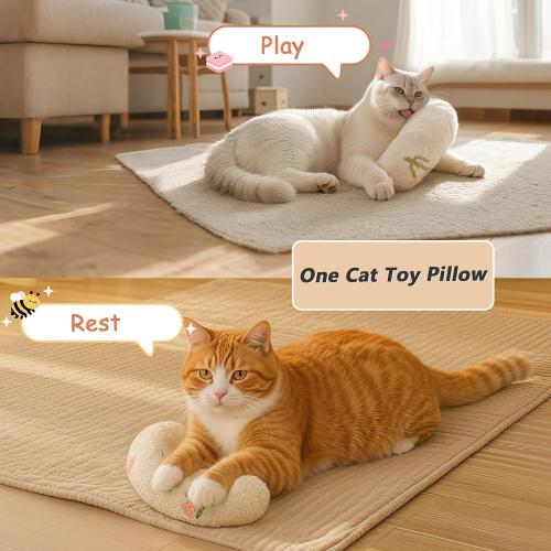Cute Cat Couch with Soft Pillow, Supportive Dog Couch, Cat Sofa with Removable Cover，Cute Bee Shaped, 24 Inch