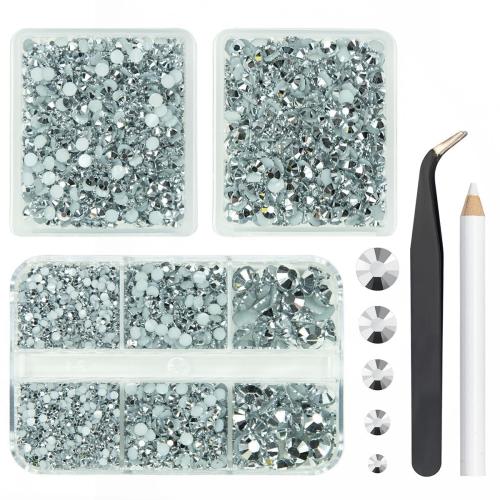 3 Boxes 5070PCS Metallic Silver Resin Flatback Rhinestones for Crafting 2mm 3mm 4mm 5mm 6mm Mine Silver Stones No-Hotfix Gems Diamonds Charms for Nails Face Eyes Makeup Tumblers Mugs DIY Crafts
