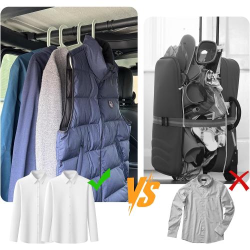LITTLEMOLE Clothes Hanger Bar Compatible with 4-Door Wrangler JL 2018-2026