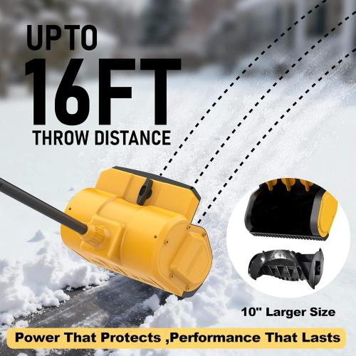Cordless Snow Shovel Compatible with DeWalt 20V MAX Battery (NO Battery) 12 Wide & 7 Deep Cordless Snow Blower &10-Inch Polyurethane Auger, Directional Plate for Driveway, Side Walk