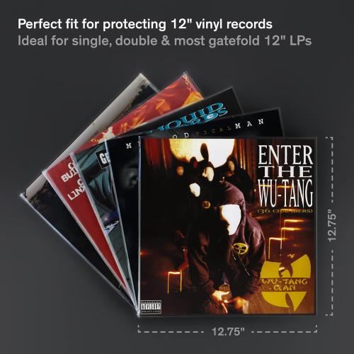 Boundless Record Cleaning Kit - 6.75oz Record Cleaner Solution, Cloth & Label Protector Bundle with 50 x Premium Outer Vinyl Sleeves - 4 Piece Cleaning Kit