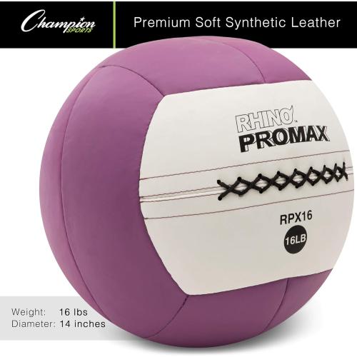 Champion Sports Rhino Slam Ball, 4-30 lb. Non-Slip Grip, Weightlifting, Crossfit, Home Gym, Fitness, 14 Diameter Balls, Optional Storage Rack/Tree Sold Separately