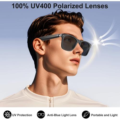 AI Smart Glasses for Men and Women with Chat GPT, Bluetooth Translation Glasses with 164 Languages and Color-Change Lens, Music Playback, Hands-Free Calls, UV & Blue Light Protection