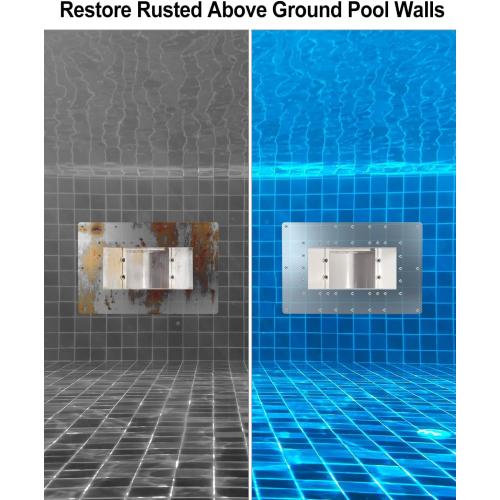 Pool Wide Mouth Skimmer Repair Kit, Repair Panel for Rusted Above Ground Pool Walls Around Skimmer Opening 18.75 W x 12.25 H, Compatible with Hayward SP1091WM Hydrotools 8939