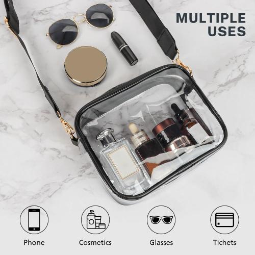 Aveniee Clear Bag Stadium Approved, Clear Purses for Women, Crossbody Bag for Concerts with Adjustable Strap
