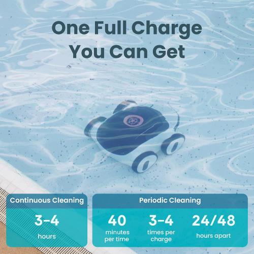 (New Upgraded) Higgsinno ezSpirit 01 Cordless Robotic Pool Cleaner, Lasts up to 240 Mins, Automatic Pool Vacuum with App,Ultra-fine Dual Filter Ideal for Above/In-Ground Pools up to 1,076 Sq.ft