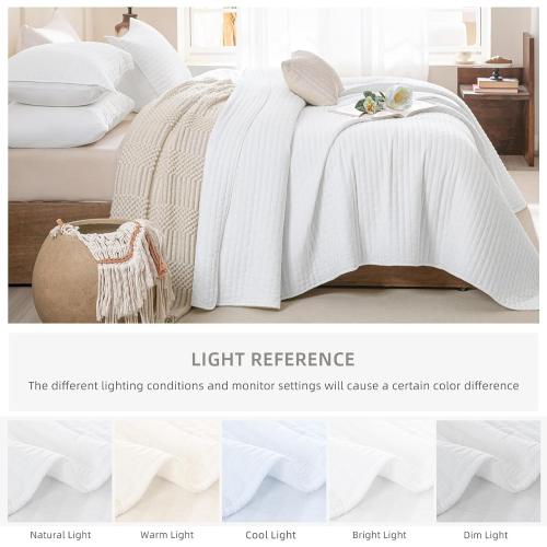 Set of 3 Size 128x 120 Color White Lady Ann Oversized King Quilt 128x120, White Oversized King Bedspreads Set for Bed, Lightweight & Soft Farmhouse Coverlet All Season Extra Large 3 Pcs Quilted Bedding Sets
