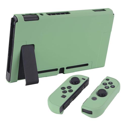 eXtremeRate PlayVital Back Cover for Nintendo Switch Console,Joycon Handheld Controller Separable Protector Hard Shell,Dockable Protective Case for Nintendo Switch - Matcha Green (NOT for Switch 2)