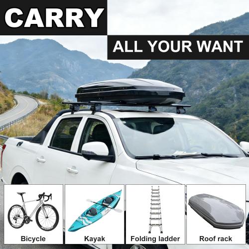 SYDSZ 51 Universal Car Roof Rack Cross Bars with Lockable Anti-Theft Design, Capacity Roof Rack for Bare Roof, Secure Quick-Lock System, 220LBS Load Capacity, with 4 Kinds Clamp