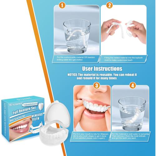 Temporary Veneers Teeth for Women and Men, Temporary Tooth Replacement Kit, Nature and Comfortable
