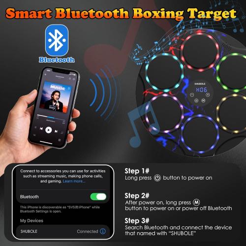 Music Boxing Machine with Gloves - Wall Mounted Punching Trainer for Adults & Kids, 9-Speed Punch Game, Wall Boxing Punching pad, 2025 Upgrade Gifts for Boys Age 6