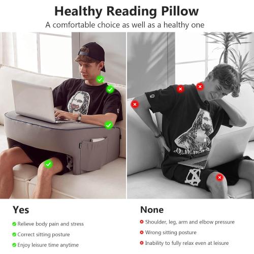 cooloo8 Reading Pillow, Ergonomic Lap Desk, Book Pillow for Reading in Bed, Arm Rest for Couch, Lap Pillow, Reading Cushion, Gaming Pillow, Arm Pillows for Adults