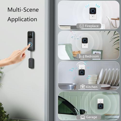BITIWEND Wireless Doorbell Chime for Blink - Compatible with Blink Video Doorbell and Blink Video Doorbell (2nd Gen) with Wired Transmitter (1 Video Doorbell Extender 1 Receiver）