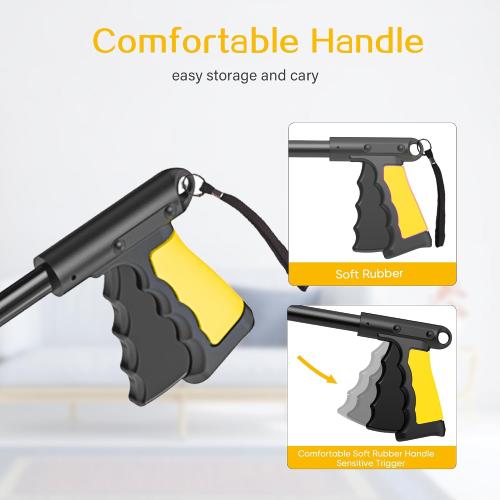59 Inch Extra Long Grabber Reacher Tool，Pick Up Stick for Seniors with Strong Grip Magnetic，360°Rotating Anti-Slip Jaw 4 Wide Claw Opening,Hand Grabber for Reaching