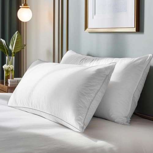 SANSWAN Luxury Goose Down Pillow King Set of 2, Cooling Breathable Hotel Quality Medium Firm for Hot & All Position Sleepers, Hypoallergenic