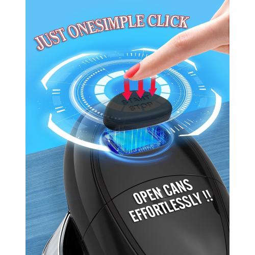 Electric Can Opener, Battery Operated Automatic Side Cut with Smooth Edge, One Touch Hands Free Safety Opener for Seniors, Arthritis and Weak Hands