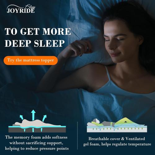 WHITE 3 Inch Queen Size Memory Foam Mattress Topper, Cooling Gel Bed Topper with Removable Cover, Soft & Pain Relief & Breathable, CertiPUR-US & Oeko-Tex Certified