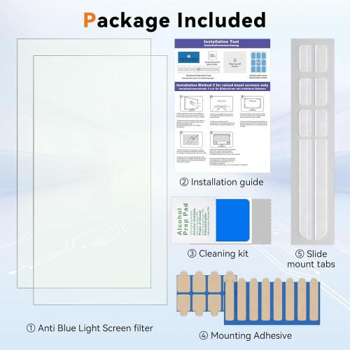 [2-Pack] 21.5 Inch Computer Blue Light Blocking Screen Protector for 16:9 Widescreen Monitor, Anti Glare Anti-UV Eye Protection Desktop PC LED Monitor Filter, Removable Anti-Scratch Screen Film 21in