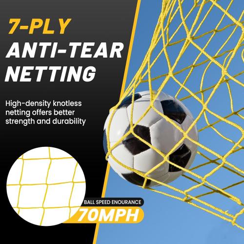 MangoStar Soccer Goal, 12X6 FT Soccer Goal for Backyard Portable Net Collapsible Metal Base, Quick Set Up Soccer Net for Indoor Outdoor Practice Training with Carry Bag