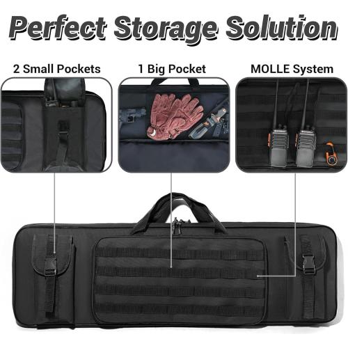 KOKKOYA Soft Gun Case for Rifles and Shotguns Long Scoped Rifle Range Bag Backpack 47 36 with Tactical Pockets Durable Oxford Fabric Adjustable Sling Dual