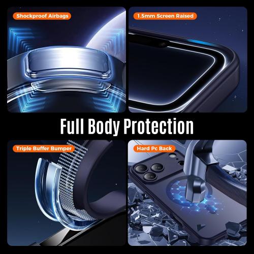 Symcele Designed for iPhone 17 Pro Case Magnetic, Deep Blue
