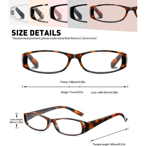 Reading Glasses Blue Light Blocking, 6-Pack Reading Glasses for Women with Comfort Spring Hinges, Anti UV/Glare Readers 1.50