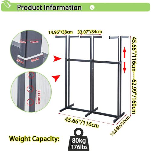 Floor Standing Metal Garment Rack - Heavy Retail Display Racks With Wheels, 6 Arms Clothing Rack, Square Tubing Portable Shirt Racks, Merchandise Display For Hanging Clothes (Gold)