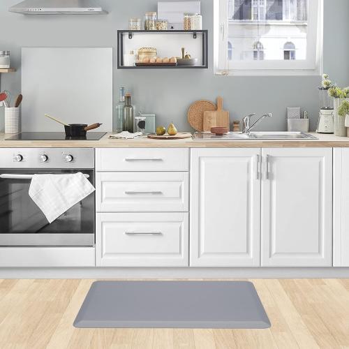 KitchenClouds Kitchen Mat Cushioned Anti Fatigue Rug 17.3x28 Waterproof Non Slip Standing Desk Mat Comfort Floor Mats for Kitchen House Sink Office (Grey)