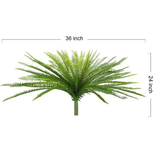Velener 36 Inch Artificial Boston Fern Large Hanging Plant, Fake Fern Plants Bush Indoor for Home Decor, Faux Plants Outdoor, Garden, Office, Garden Decoration(Green)