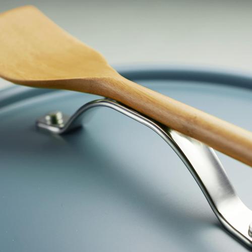 Tramontina All-in-One Plus Pan Set, 5-Quart Ceramic Non Stick Cooking Pan with Lid, Steamer Insert, Bamboo Utensil and Trivet, Blue ‼️missing accessories ‼️