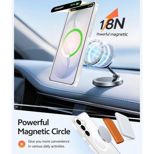 FNTCASE for Samsung Galaxy S26 Case: [Fit for Magsafe] [Screen Protector] Anti Yellowing Transparent Clear Military Grade - Shockproof Protective Phone Cover for Samsung S 26 - Clear