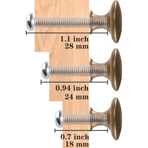 20 Pack Breen Bronze Round Antique Brass Kitchen Cabinet Knobs Cupboard Door Knobs Drawer Handle Pulls Dresser Knobs with 21 Pcs Screws for Bathroom Drawer Door Hardware