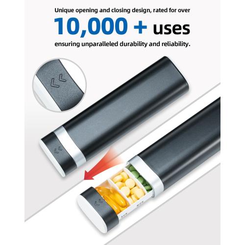 Weekly Pill Organizer 7 Day, Daily Pill Box, Travel Pill Case, Cute Pill Holder, Drawer-Shaped Medicine Box to Hold Vitamins, Medicines, Supplements, Pills Organizer(Black)