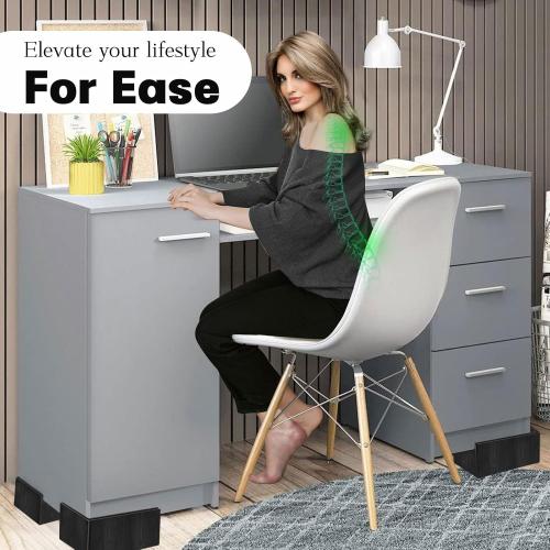 Bed Risers 5 Inch Heavy Duty,Oversized Couch Risers, Extra Wide Furniture Risers for Sofa Table Desk Headboard Chair Lifting,Rectangular Risering Blocks Support 11000 lbs(8 Pack Black)