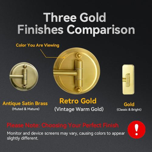 GURUN 8 Wall Mounted Makeup Mirror with 7X Magnification,Two-Sided Swivel Bathroom Mirror,Brushed Gold Finish M1406GJ(8,7X)