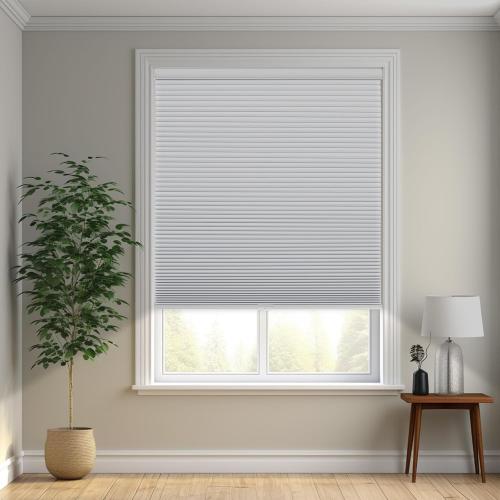 Changshade Cordless Cellular Shades, Blackout Honeycomb Shades for Windows, Pull Down Pleated Blinds, Easy to Install for Indoor Windows and French Doors,35 W x 72 H, White