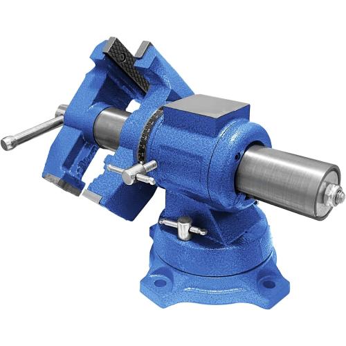 Heavy Duty Bench Vise, 4 Inch Jaw Width and Opening, 360° Swivel Base with Anvil, Multipurpose Clamp & Combination Pipe Vise for Woodworking, Metalworking, Conduit Work