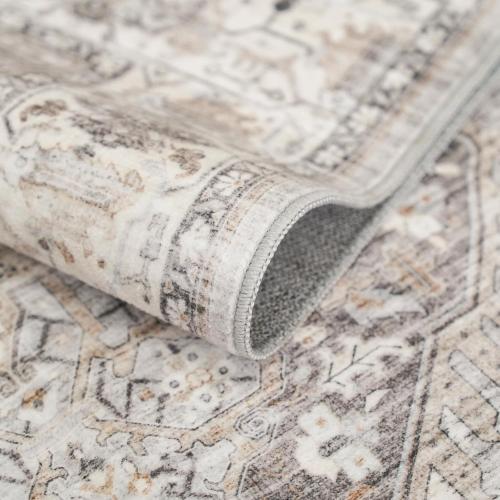 Area Rugs with Living Room：Machine Washable Rug - Soft Carpet for Bedroom - Waterproof Stain Resistant Vintage Distressed Area Rug Beige