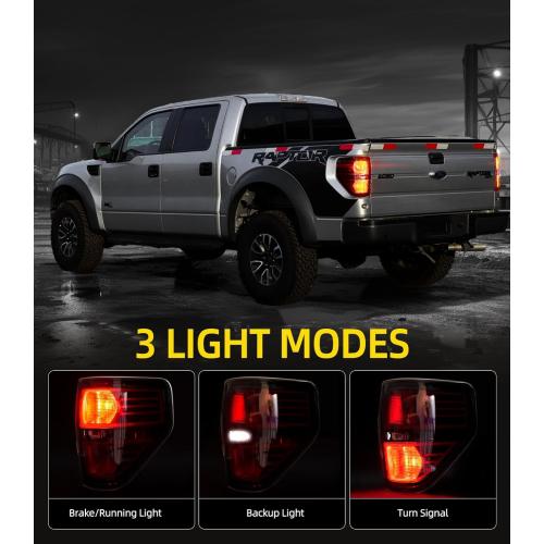 OKLPF Rear Brake Tail Light Compatible With 2009 2010 2011 2012 2013 2014 Ford F150 F-150,Replace Red Taillight Assembly Red Smoked Tail light,Included A Luxurious Box,Driver and Passenger Side