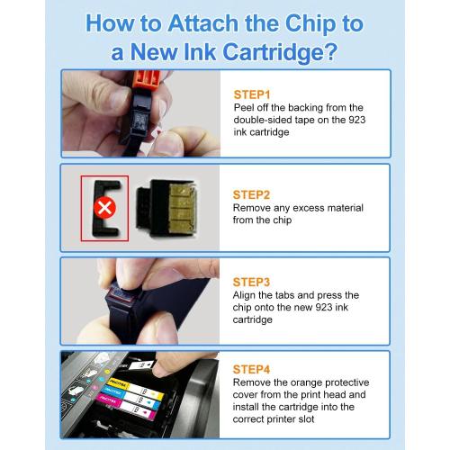 923 Ink Cartridges Combo Pack Replacement for HP 923XL Ink Cartridges for HP Printers Work for HP OfficeJet Pro 8130e 8135e 8139e 8138e 8122e 8124e 8120e 8120 8122 Printer Ink (4 Pack)
