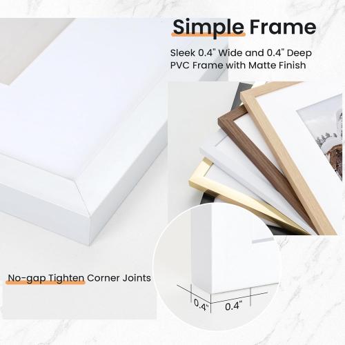 18x24 inch Picture Frame, 18x24 Photo Frames with 16x20 Removable Mat - High Definition Plexiglass - Vertical and Horizontal Display - Wall Hanging Poster Frame - White, 3 Pack