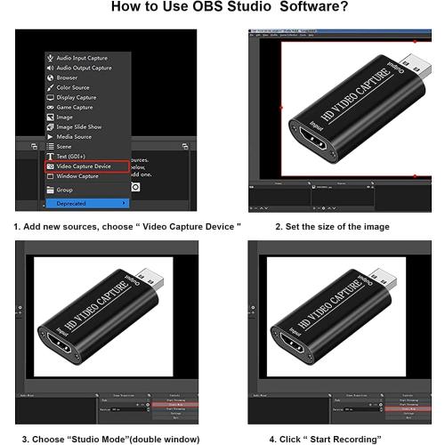 HDMI Video Capture Card, 4K HDMI to USB Capture Card Full HD 1080P 30fps, Record via DSLR, Camcorder, Action Cam for Live Streaming, Compatible with Nintendo Switch, PS4, Xbox One, PC