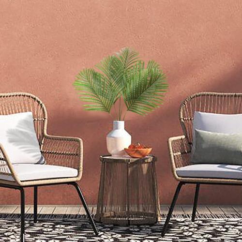 ‼️ONLY 6 PCS‼️ Large Artificial Palm Leaves Palm Fronds Tropical Leaves Areca Palm Branches Palm Leaves with Stem Palm Tree Leaves Faux Palm Leaves for Floral Arrangement Fake Leaves Palm Leaf Decor