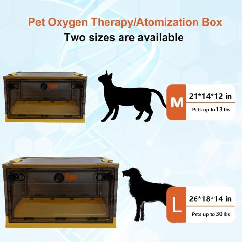 Yellow and Grey Pet Nebulizer Nest, Cat & Dog Oxygen Chamber, Small Pet Oxygen Inhalation Box (Gray, Intermediate)